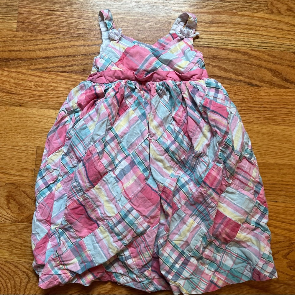Janie and Jack pink plaid patchwork dress size 5T